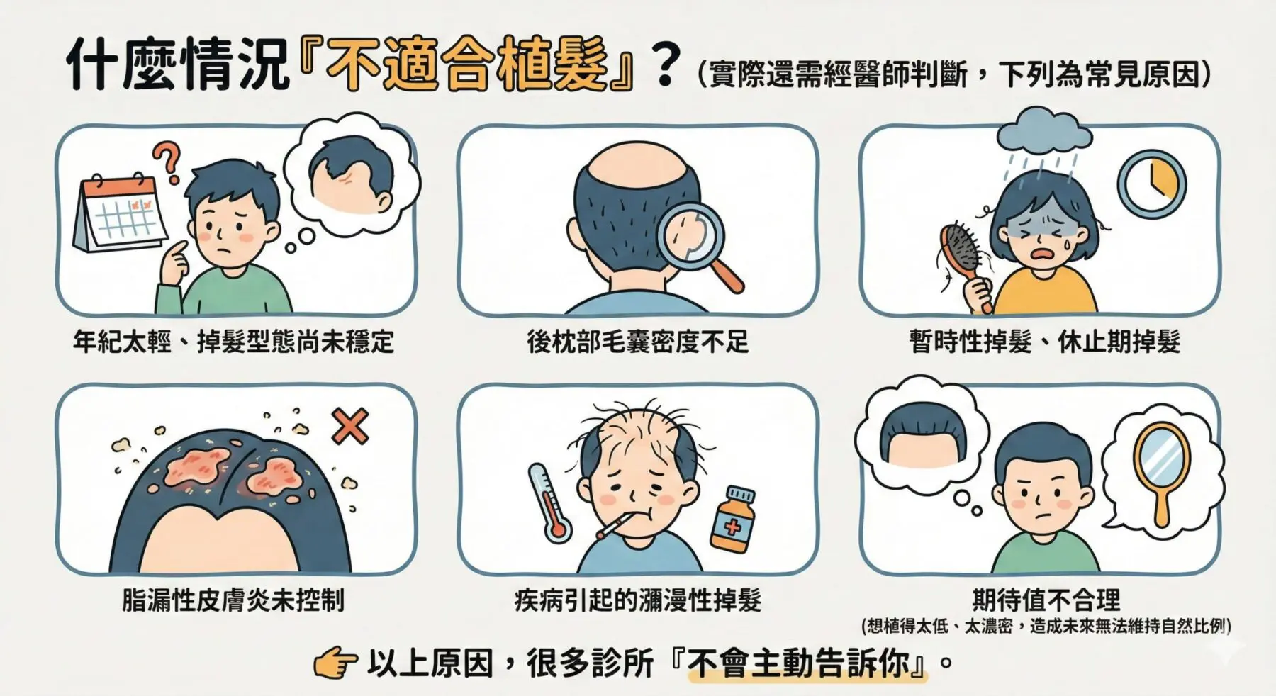 適合植髮自我檢查與門診評估標準 5