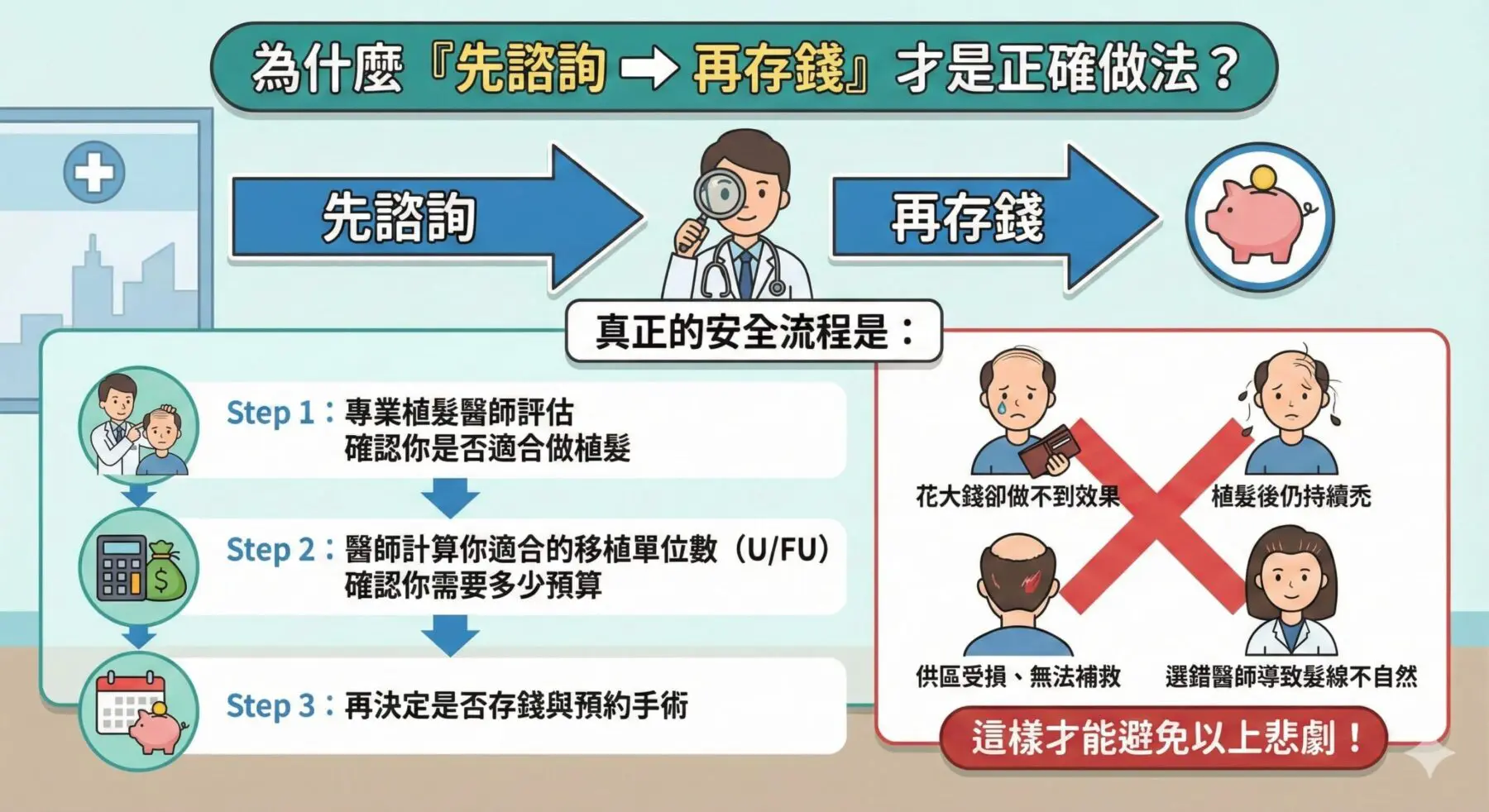 適合植髮自我檢查與門診評估標準 9