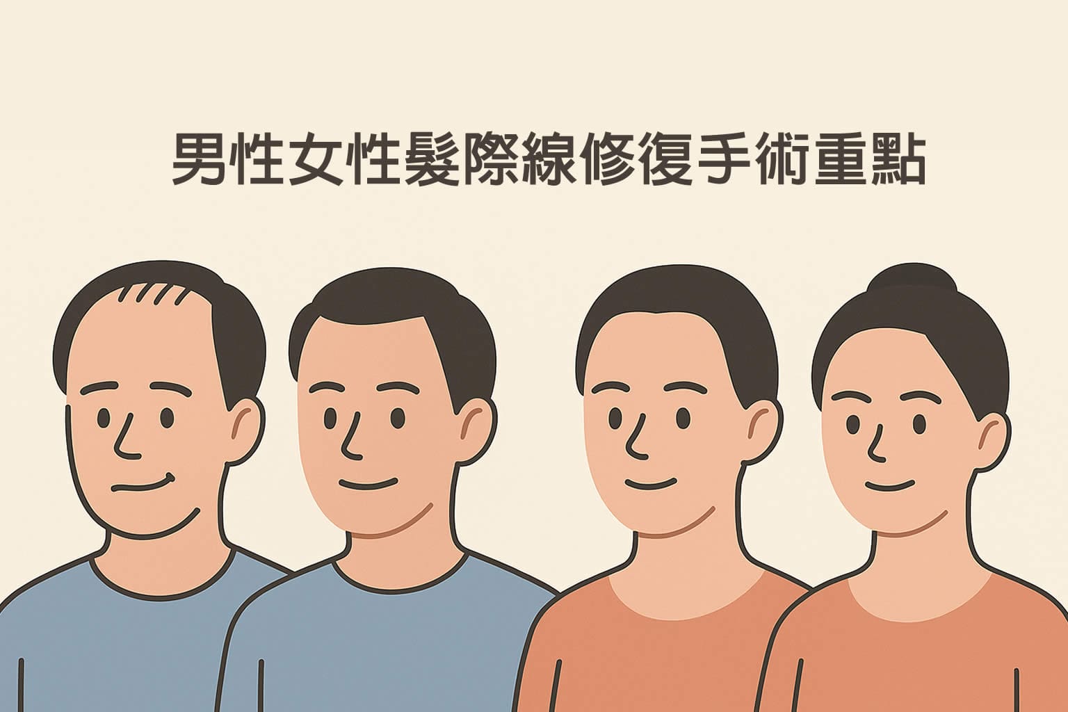 男性女性髮際線修復手術重點