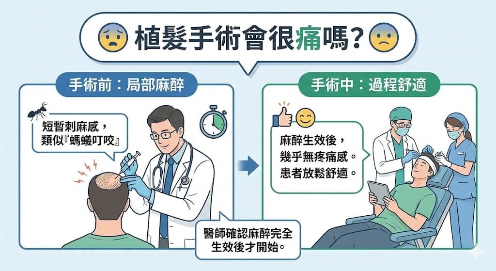 植髮手術時間疼痛與麻醉流程 3