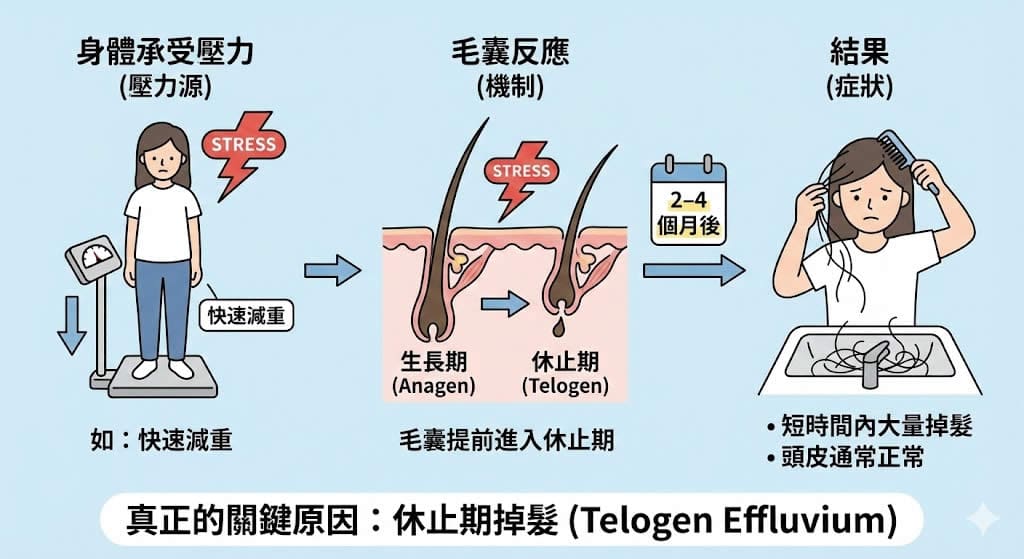 真正的關鍵原因是休止期掉髮