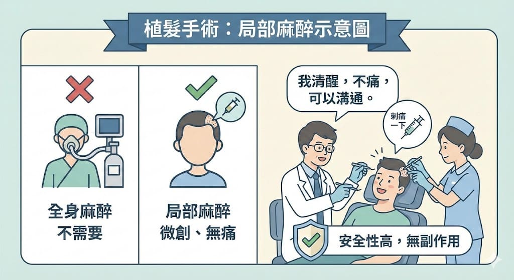 植髮手術局部麻醉與鎮靜說明