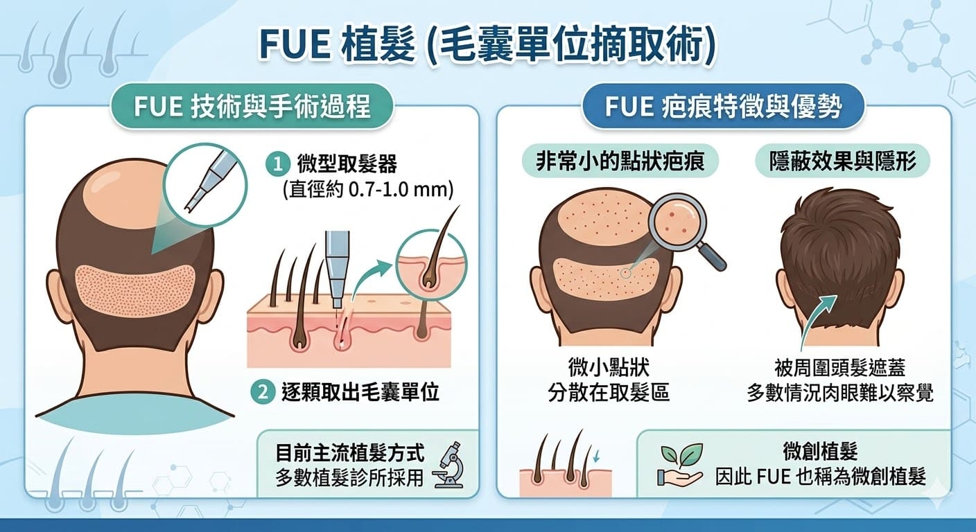 FUE 植髮疤痕
