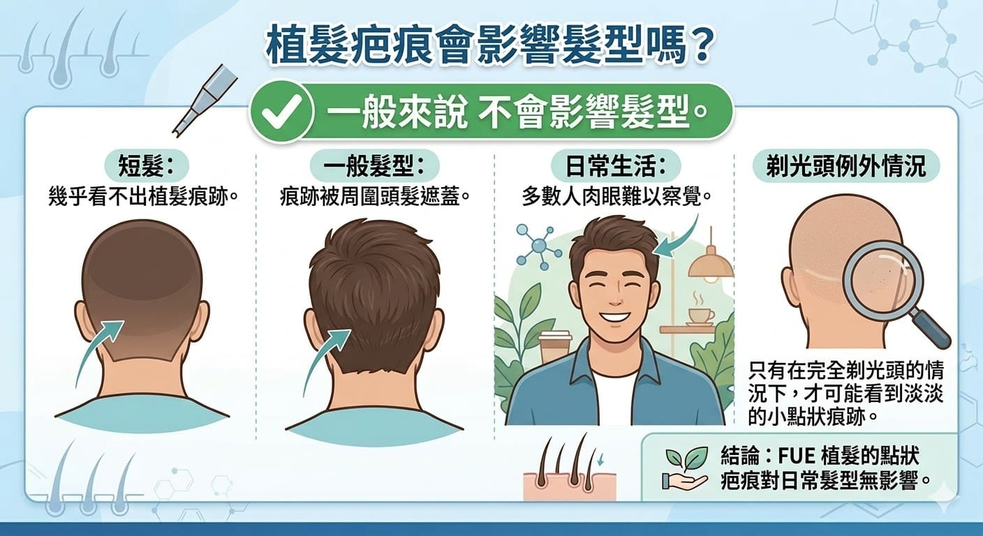 植髮疤痕會影響髮型嗎