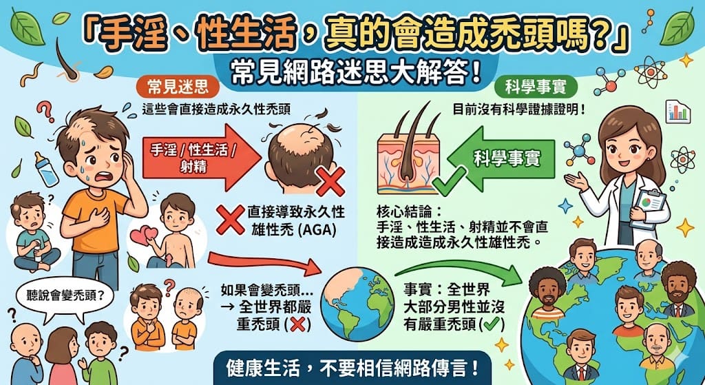手淫性生活真的會造成禿頭嗎