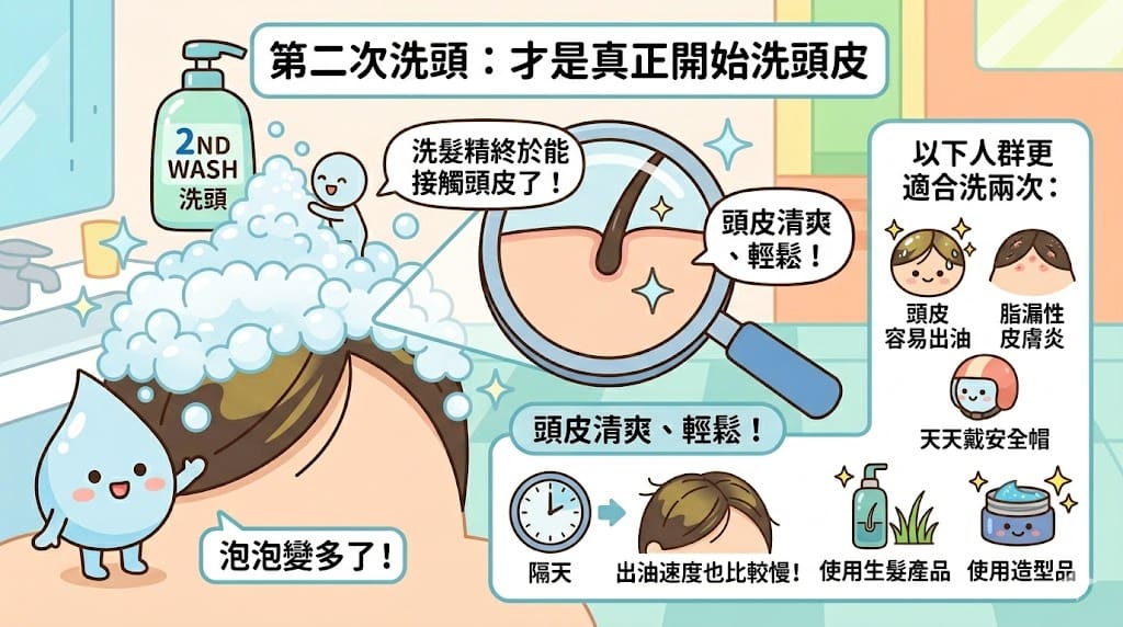 洗頭兩次與頭皮清潔方式 1