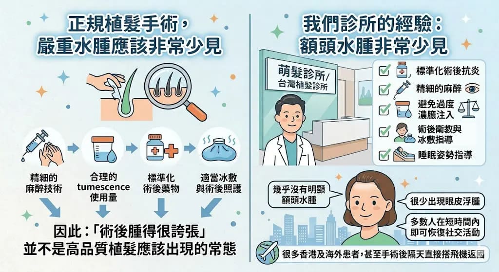 額頭水腫非常少見