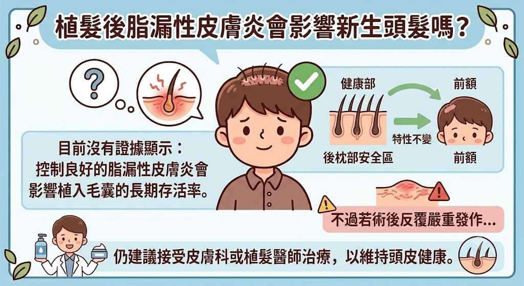 植髮後脂漏性皮膚炎會影響新生頭髮嗎