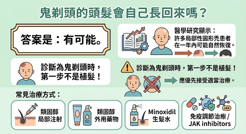 鬼剃頭的頭髮會自己長回來嗎